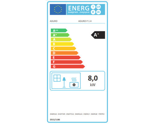 Poêle à granulés Aduro P1.4 acier noir/blanc 8 kW