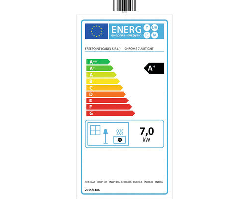 Poêle à granulés FreePoint Chrome 7 acier chromé 7 kW