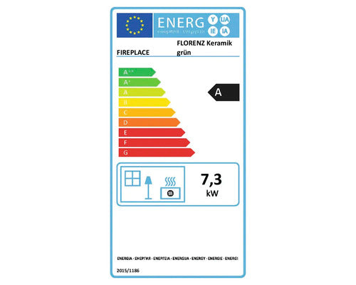 Cheminée Cheminée Florenz Céramique verte 7 kW