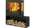 Cheminée Panadero CHARME 3V Acier noir 7,1 kW Avec compartiment à bois